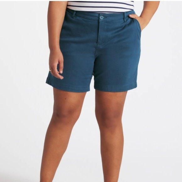Kut from the Kloth Catherine Trouser Twill shorts size 14 navy blue - Picture 1 of 11